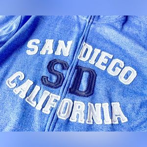 San Diego Printed Zip Up Sweater.